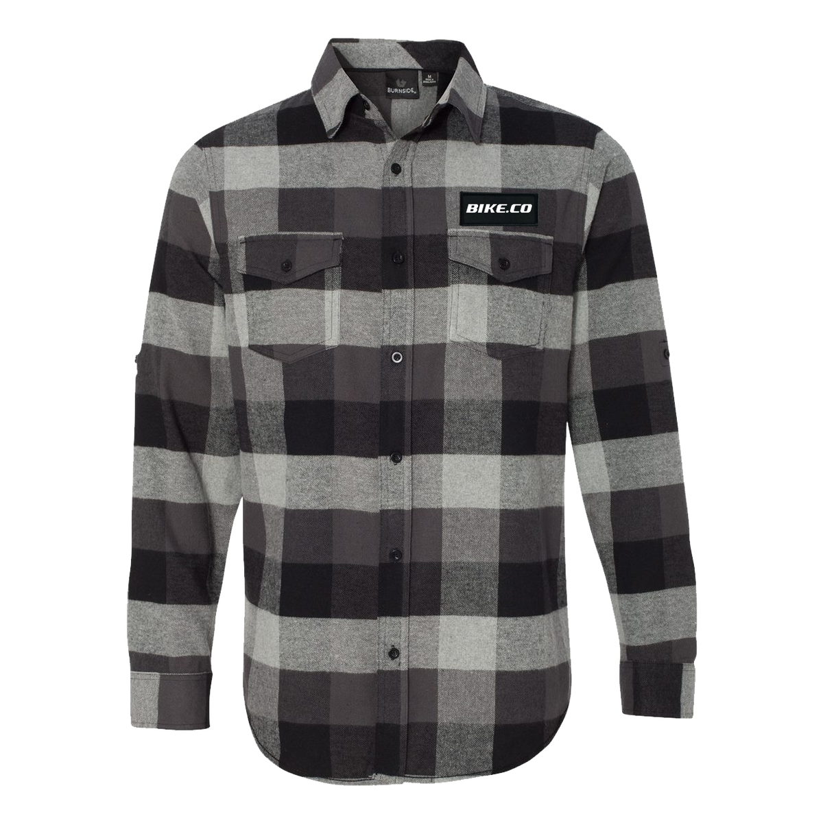 Rectangle Woven Flannel Shirt Long Sleeve Black/Gray